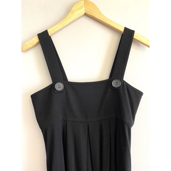 Theory Womens Black Mini Dress Button Square Neck Rayon Size P Petite - Picture 2 of 8